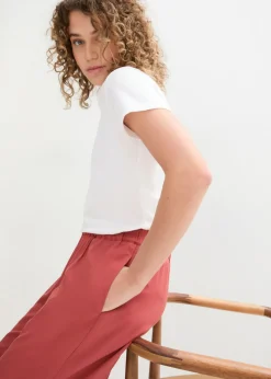 bonprix bonprix Culotte ancho de viscosa sostenible marrón marsala Online