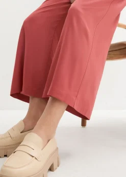 bonprix bonprix Culotte ancho de viscosa sostenible marrón marsala Online