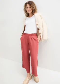 bonprix bonprix Culotte ancho de viscosa sostenible marrón marsala Online