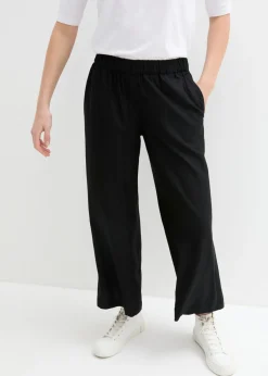bonprix bonprix Culotte ancho de viscosa sostenible Negro Sale