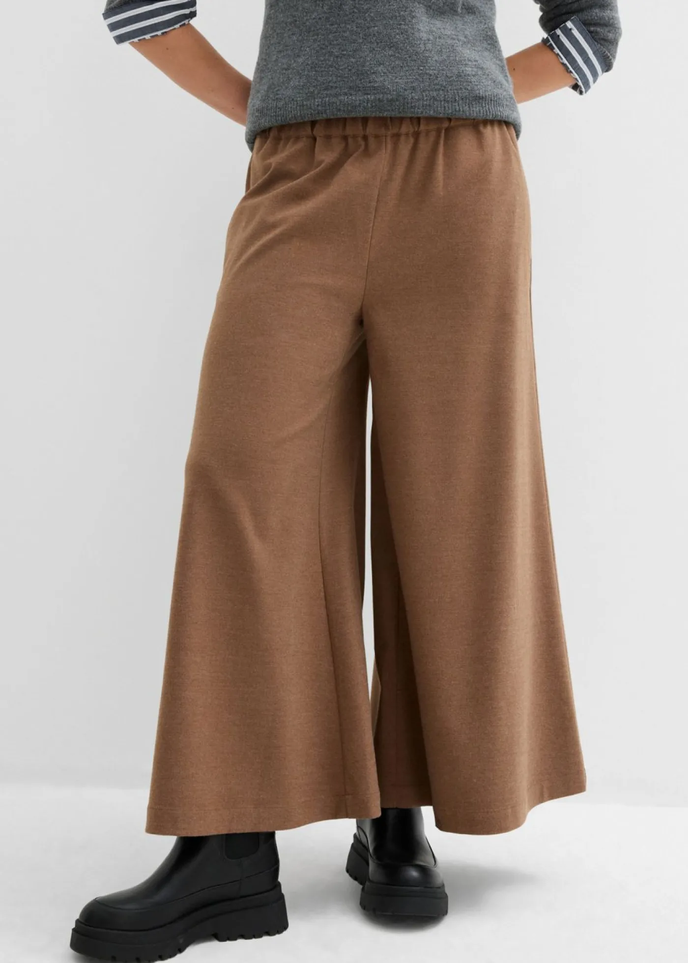 bonprix bonprix Culotte con aspecto de lana marrón pimienta moteado Online
