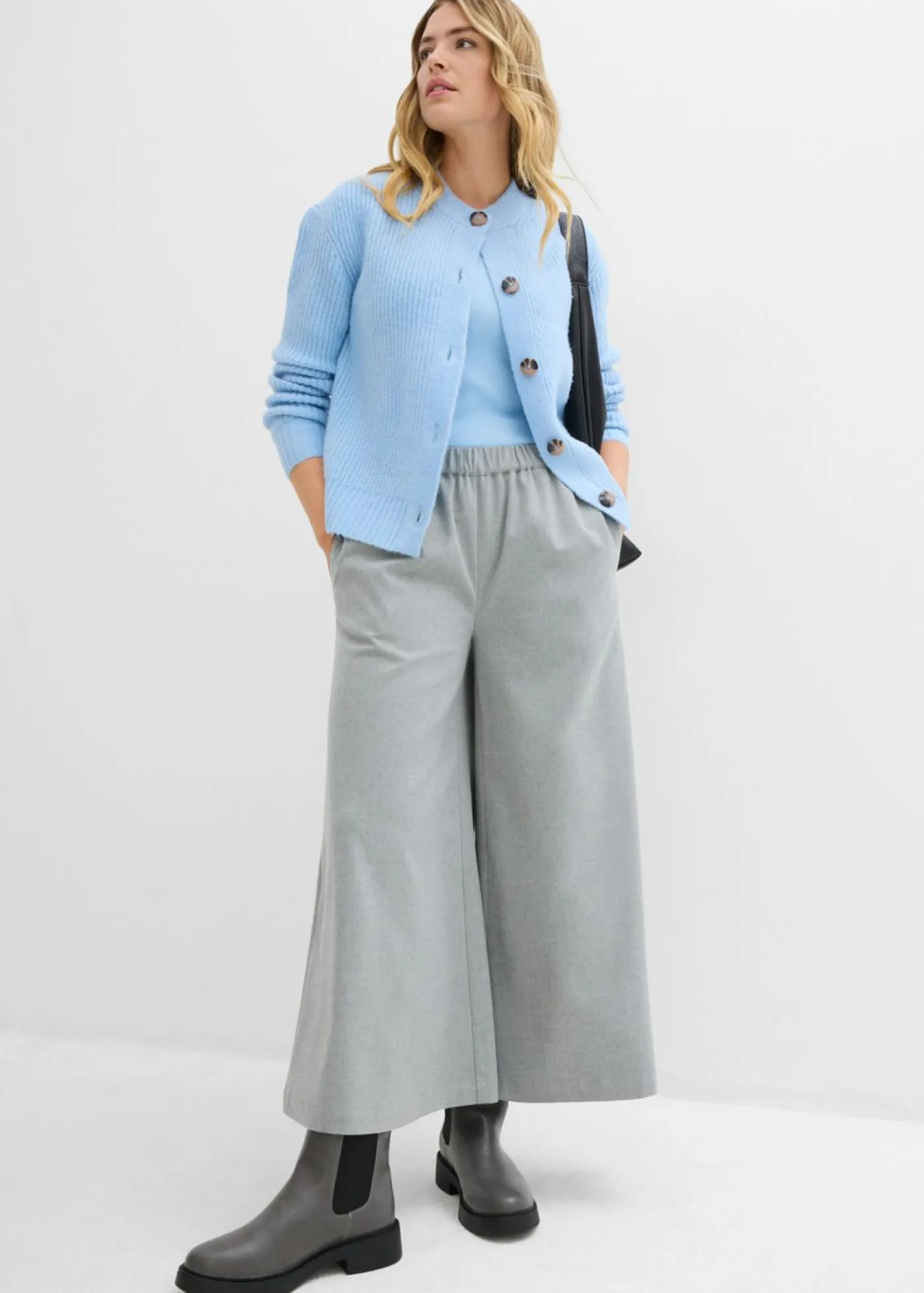 bonprix bonprix Culotte con aspecto de lana Gris sombra moteado Outlet