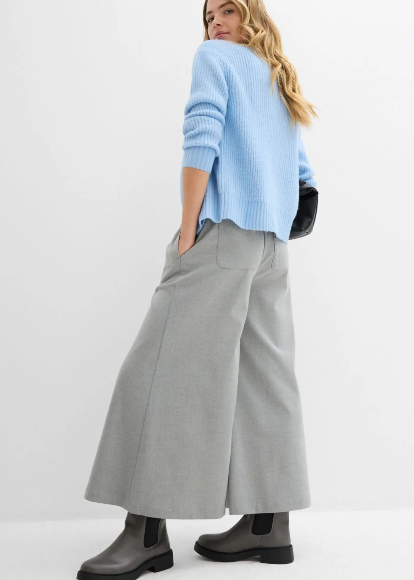 bonprix bonprix Culotte con aspecto de lana Gris sombra moteado Outlet