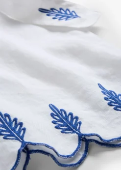 bonprix bonprix Culotte de lino con cinturón (conjunto de 2 piezas) Blanco Outlet