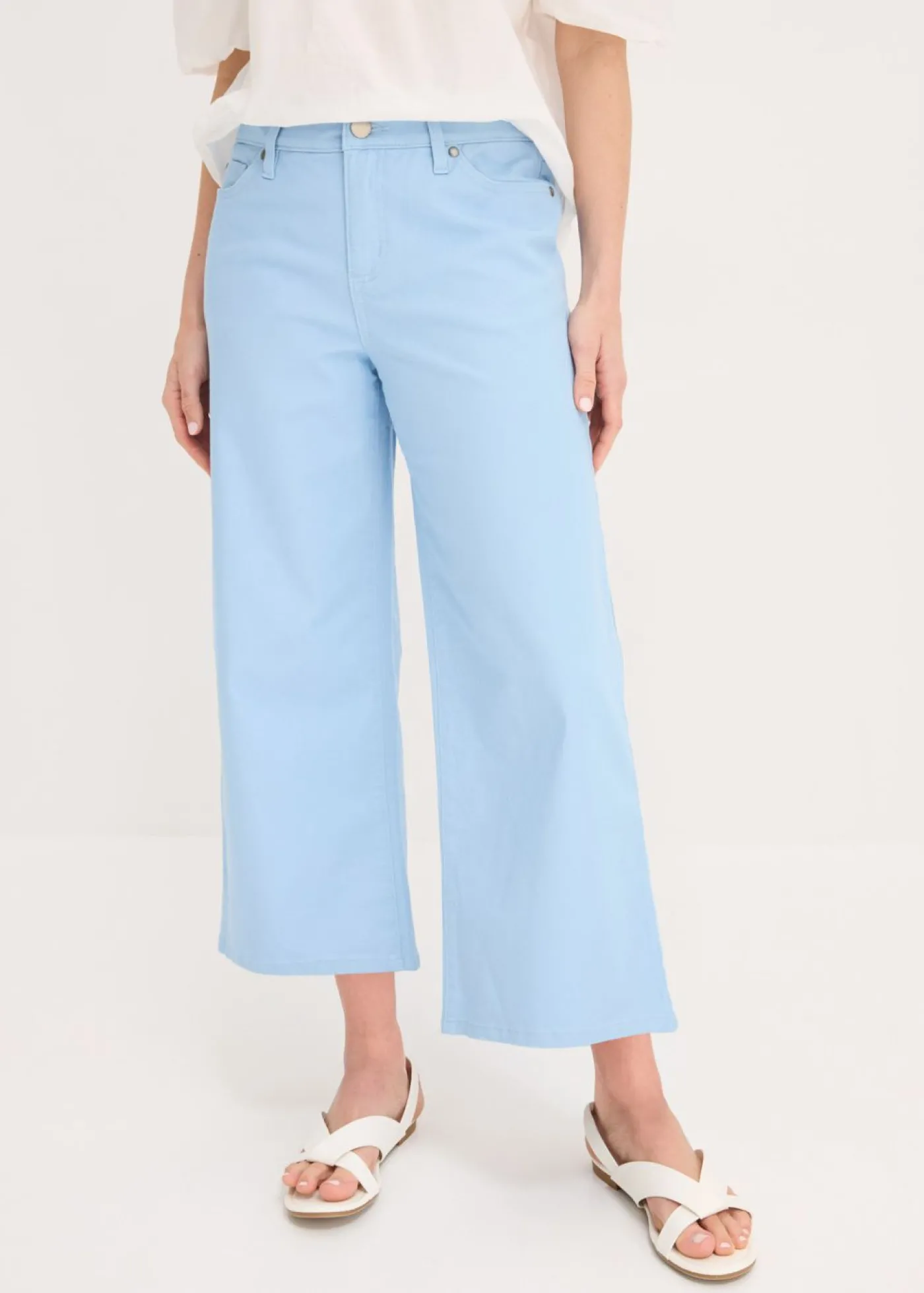 bonprix bonprix Culotte de mezcla de algodón elástico Azul claro New