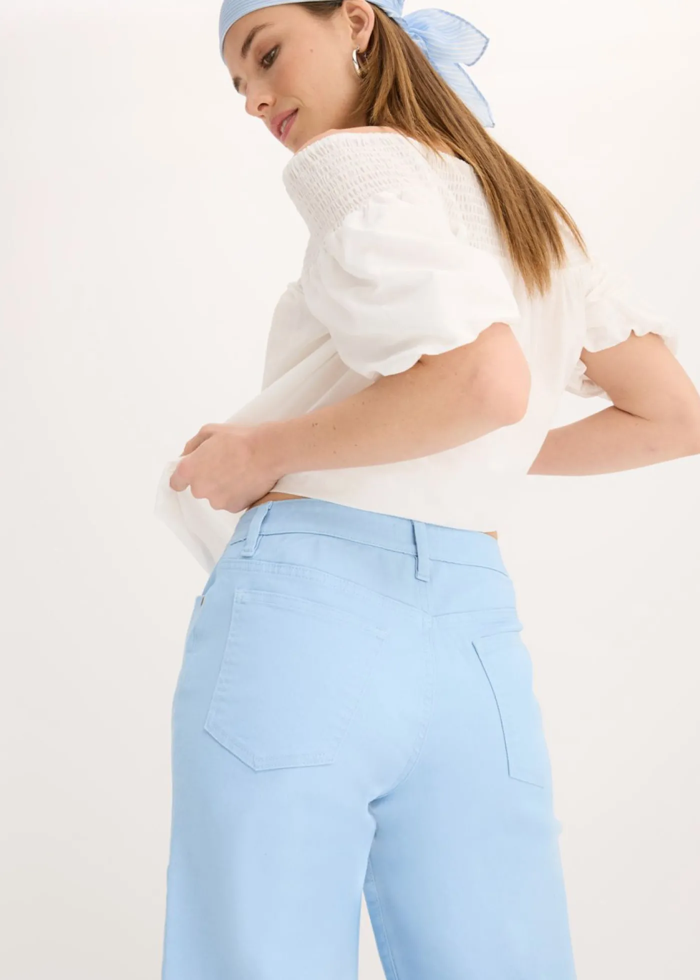 bonprix bonprix Culotte de mezcla de algodón elástico Azul claro New