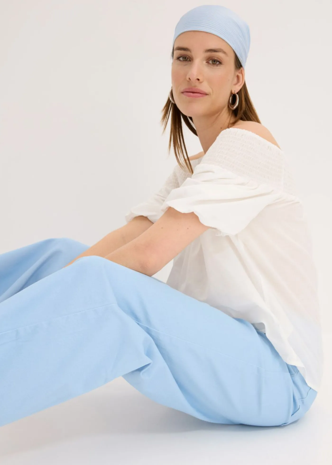 bonprix bonprix Culotte de mezcla de algodón elástico Azul claro New