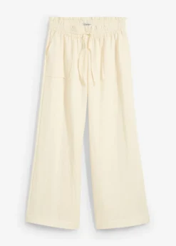 bonprix bonprix Culotte de mezcla de lyocell fluido Blanco-crema Clearance