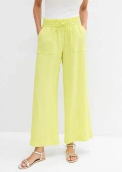 bonprix bonprix Culotte de mezcla de lyocell fluido Amarillo cítrico Discount