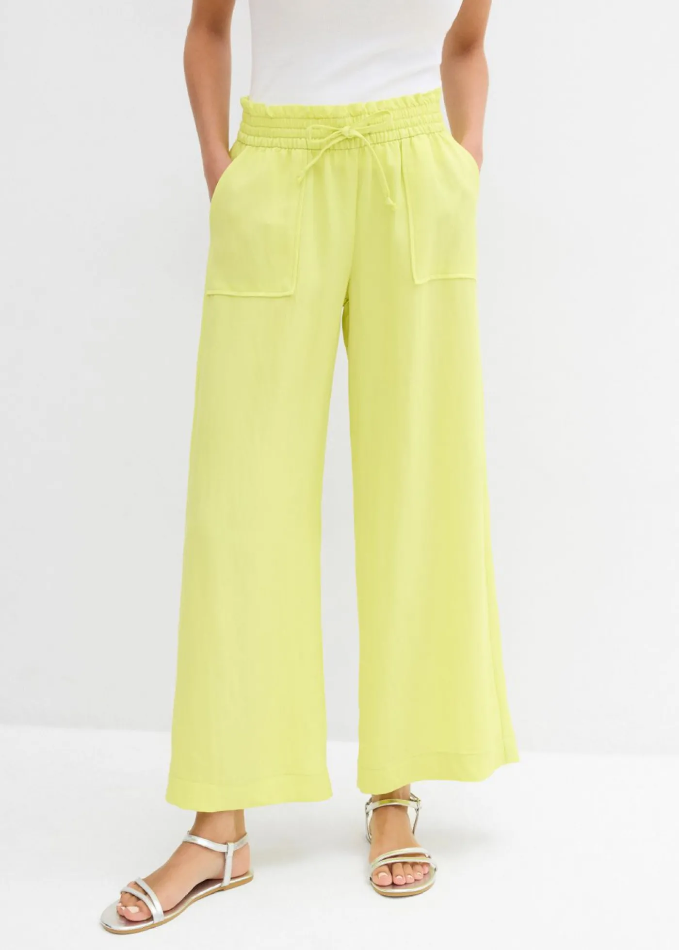 bonprix bonprix Culotte de mezcla de lyocell fluido Amarillo cítrico Discount