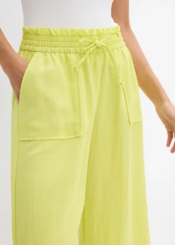 bonprix bonprix Culotte de mezcla de lyocell fluido Amarillo cítrico Discount