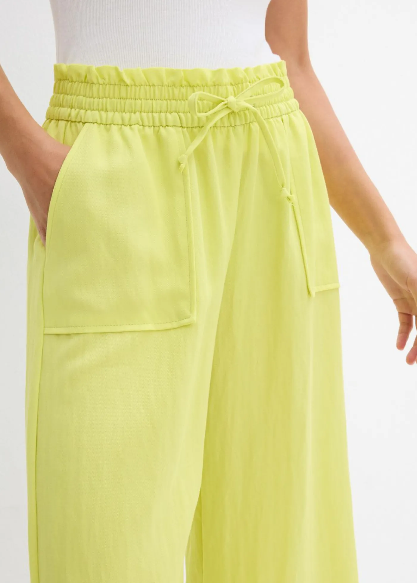 bonprix bonprix Culotte de mezcla de lyocell fluido Amarillo cítrico Discount