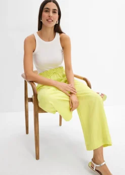 bonprix bonprix Culotte de mezcla de lyocell fluido Amarillo cítrico Discount