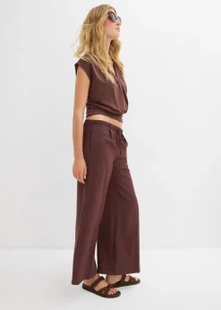bonprix bonprix Culotte de mezcla de viscosa fluida Marrón tierra Outlet