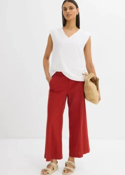 bonprix bonprix Culotte de mezcla de viscosa con cinturilla elástica rojo carmín Online