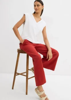 bonprix bonprix Culotte de mezcla de viscosa con cinturilla elástica rojo carmín Online