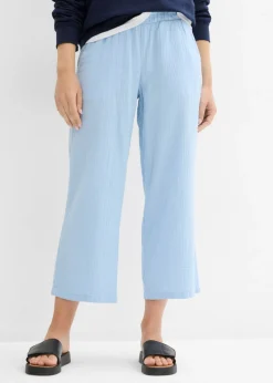 bonprix bonprix Culotte de muselina de algodón Azul claro New