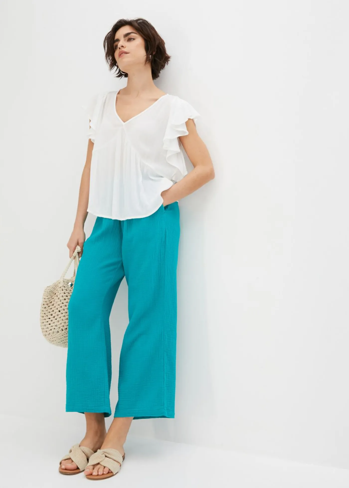 bonprix bonprix Culotte de muselina de algodón Esmeralda Best