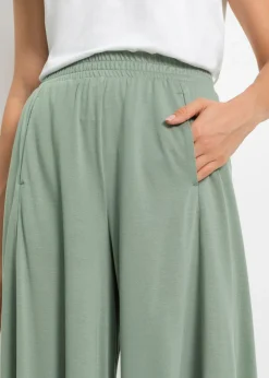 bonprix bonprix Culotte de punto con pierna ancha verde mate Outlet
