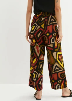 bonprix bonprix Culotte de viscosa fluida Negro-azul con estampado gráfico Online