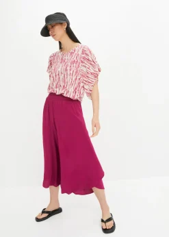 bonprix bonprix Culotte hasta la pantorrilla de viscosa sostenible Violeta Online