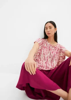 bonprix bonprix Culotte hasta la pantorrilla de viscosa sostenible Violeta Online