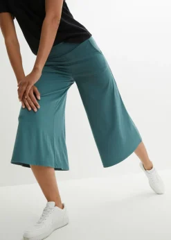bonprix bonprix Culotte homewear con pernera ancha Verde grisáceo Hot