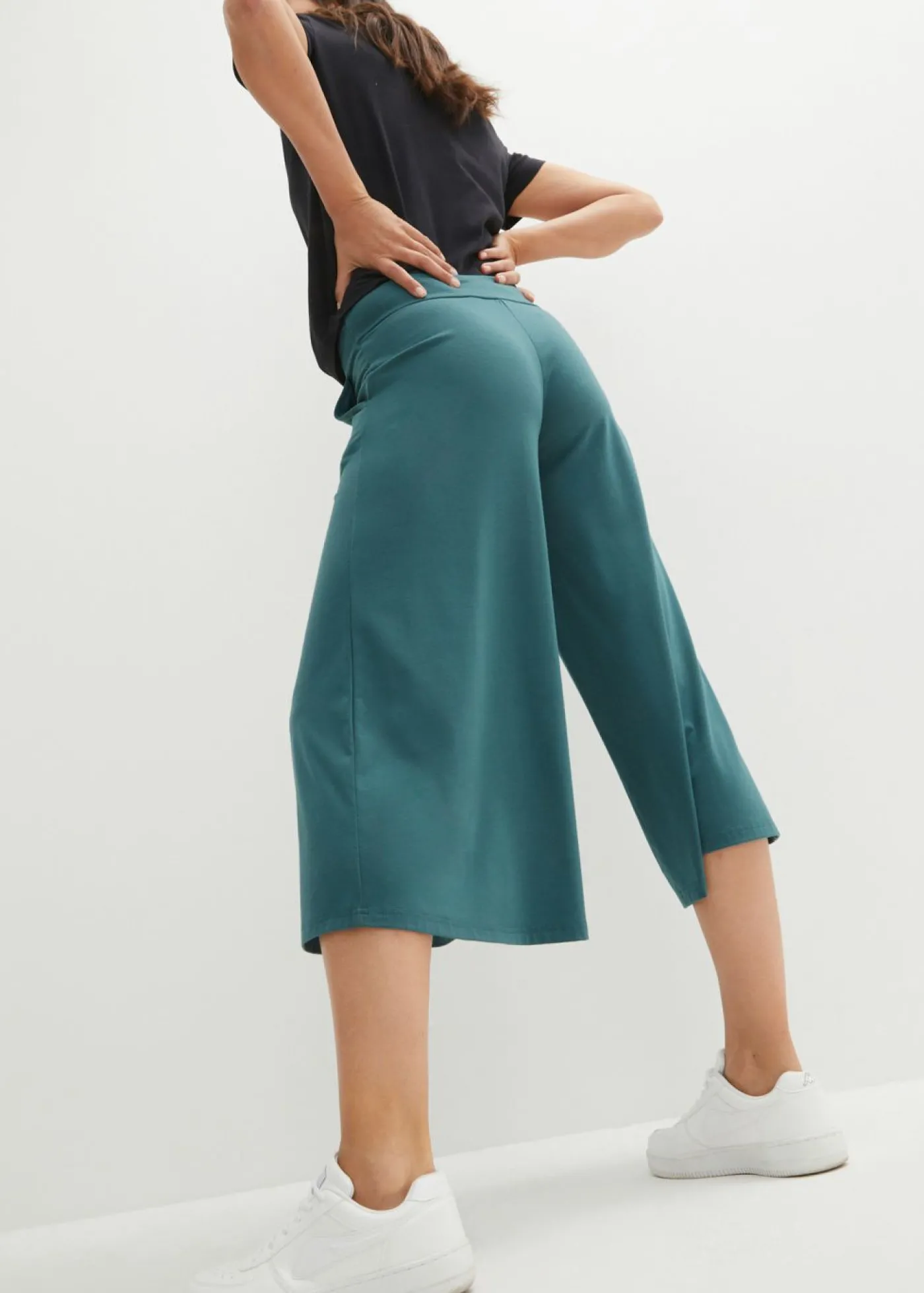 bonprix bonprix Culotte homewear con pernera ancha Verde grisáceo Hot