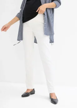 bonprix bonprix Elegantes pantalones premamá de pierna recta confeccionados en una mezcla de algodón agradable para la piel Blanco lana Online