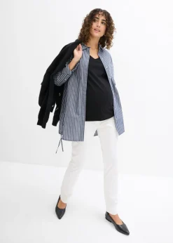 bonprix bonprix Elegantes pantalones premamá de pierna recta confeccionados en una mezcla de algodón agradable para la piel Blanco lana Online