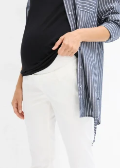 bonprix bonprix Elegantes pantalones premamá de pierna recta confeccionados en una mezcla de algodón agradable para la piel Blanco lana Online