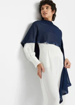 bonprix bonprix Estola con un delicado detalle de satén Azul marino Clearance