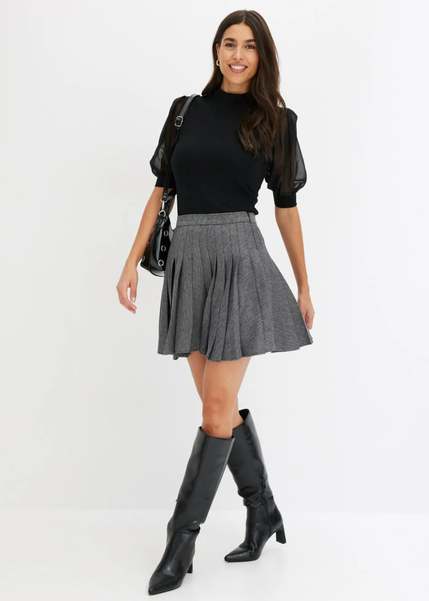 bonprix bonprix Falda Negro-blanco Hot