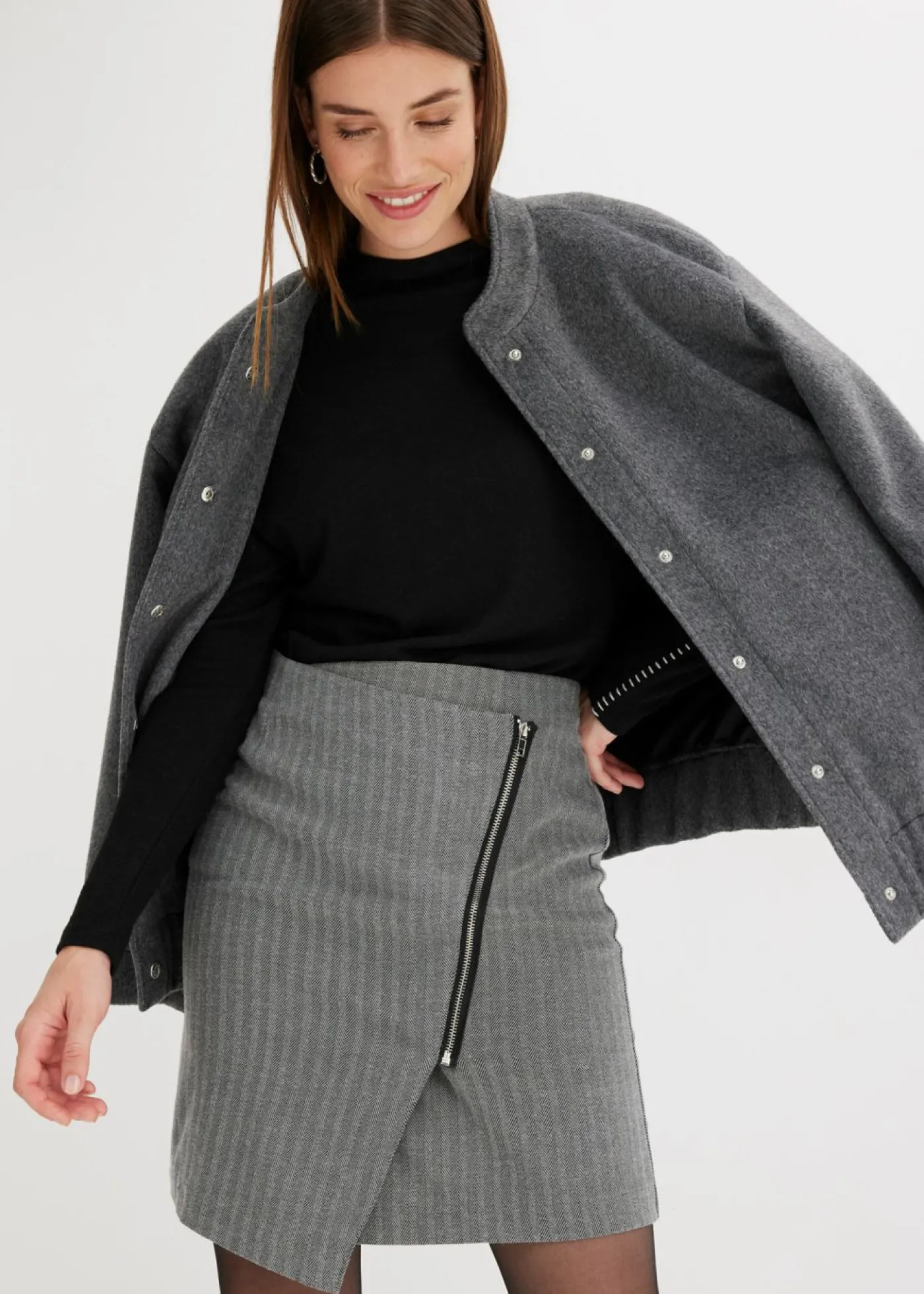 bonprix bonprix Falda Gris Outlet