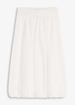 bonprix bonprix Falda abullonada de algodón puro Blanco