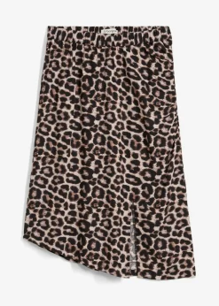 bonprix bonprix Falda con abertura y estampado de leopardo estampado leo beige Clearance