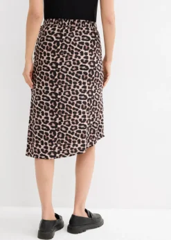 bonprix bonprix Falda con abertura y estampado de leopardo estampado leo beige Clearance