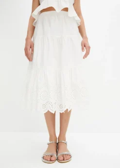 bonprix bonprix Falda con capas Blanco Sale