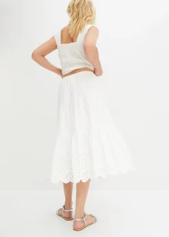 bonprix bonprix Falda con capas Blanco Sale
