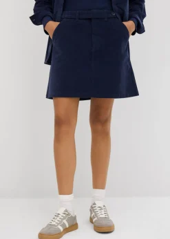 bonprix bonprix Falda corta de pana Azul marino Discount