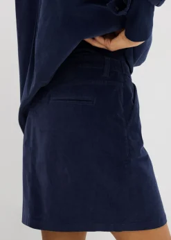 bonprix bonprix Falda corta de pana Azul marino Discount