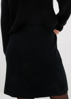 bonprix bonprix Falda corta de punto Negro Online