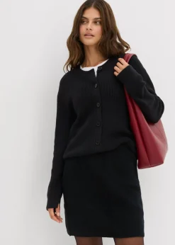 bonprix bonprix Falda corta de punto Negro Online