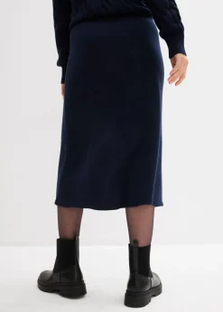 bonprix bonprix Falda corta de punto de mezcla de viscosa suave Azul marino Hot