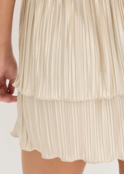 bonprix bonprix Falda corta plisada Champán Online