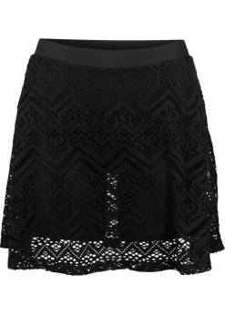 bonprix bonprix Falda de baño con encaje Negro Best