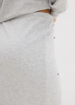 bonprix bonprix Falda de chándal con tachuelas Gris claro jaspeado Clearance