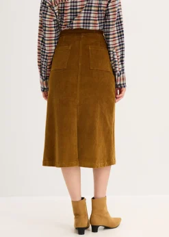 bonprix bonprix Falda de pana Marrón coñac Clearance