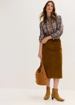 bonprix bonprix Falda de pana Marrón coñac Clearance