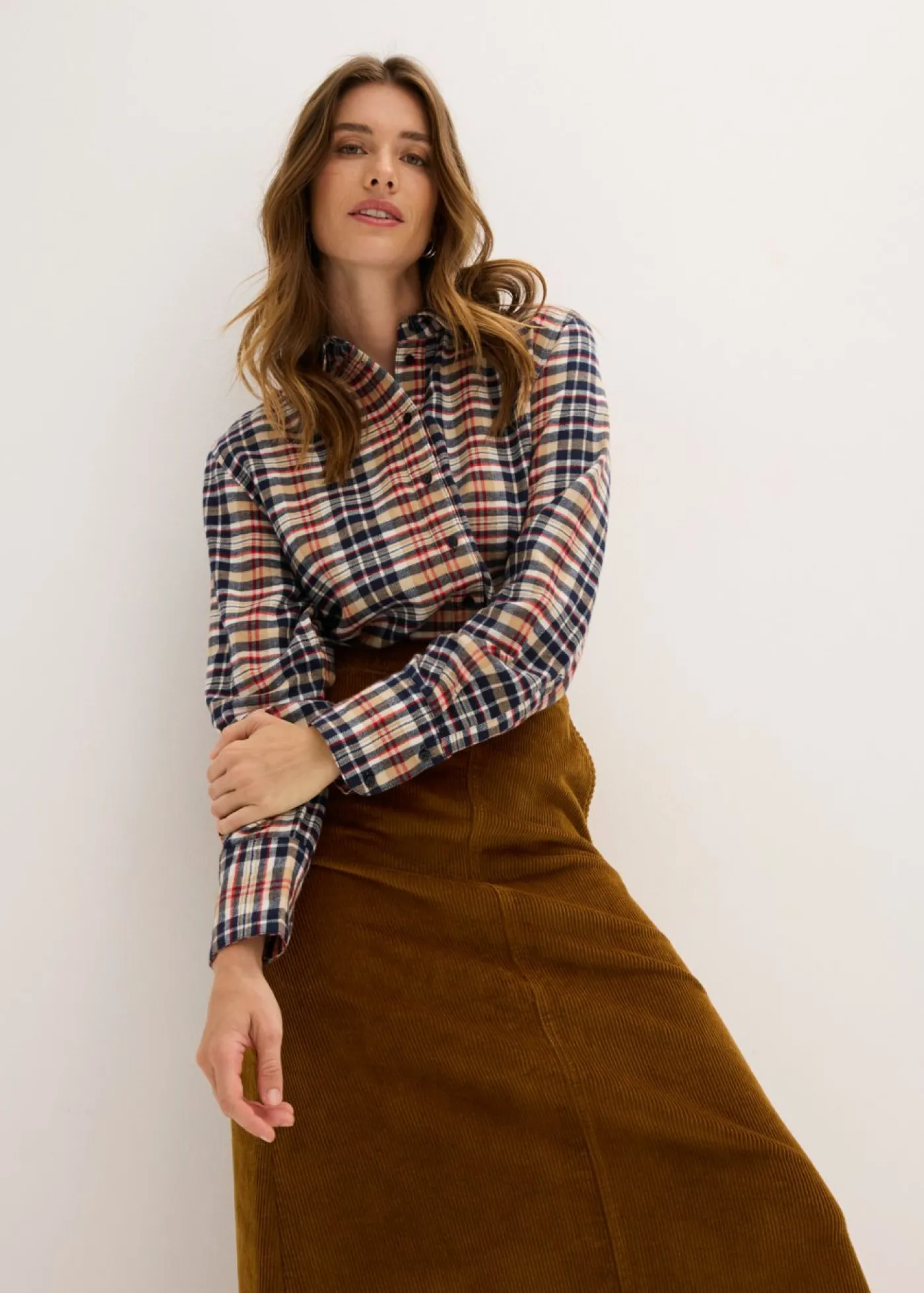 bonprix bonprix Falda de pana Marrón coñac Clearance